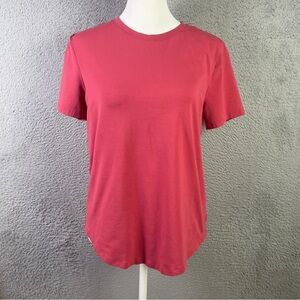 Lululemon Shirt Womens 8 Red Short Sleeve Crew Neck Tee Athletic Preppy